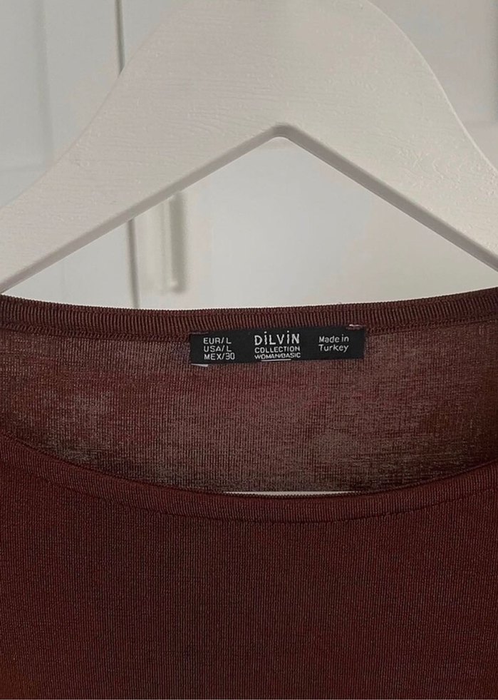Dilvin Kahverengi Uzun Kollu Elbise - Görsel 2