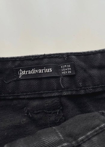 Stradivarius Siyah Denim Mini Etek - Görsel 2