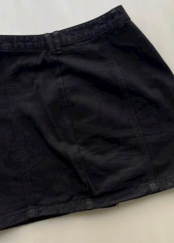 Stradivarius Siyah Denim Mini Etek - Görsel 4