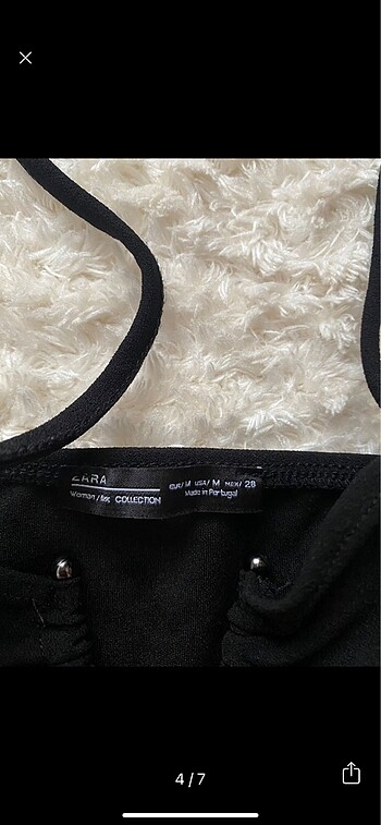 38 Beden siyah Renk Orijinal Zara crop