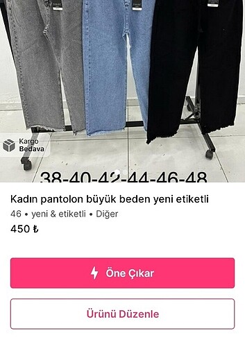 Yeni etiketli kadin pantolon 1 adet 