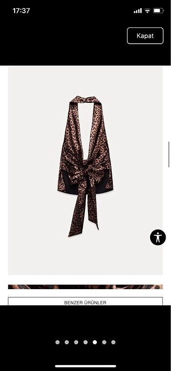 Zara Zara drape saten halter yaka top