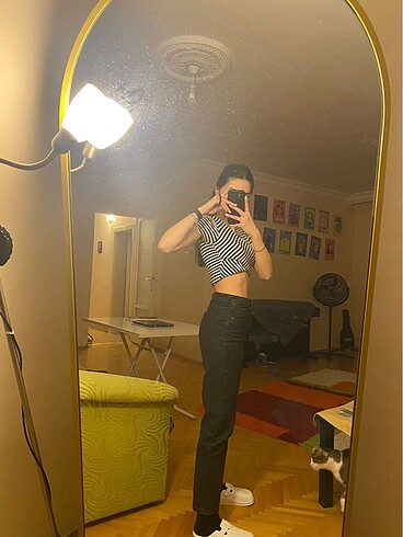 s Beden zara siyah mom jeans
