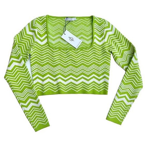 s Beden stradivarius kahve-krem crop kazak