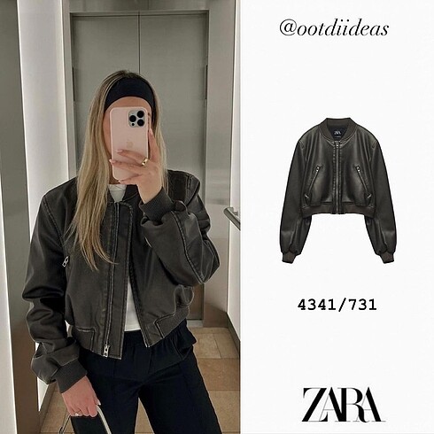 Zara Zara kısa deri ceket