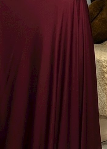 Bordo Abiye Uzun Kollu Kadın Elbise kına elbisesi abiye - Görsel 8