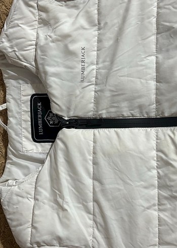 Beyaz Lumberjack Mont - Görsel 7