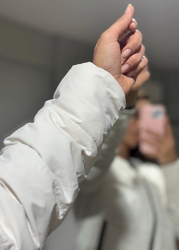 Beyaz Lumberjack Mont - Görsel 4