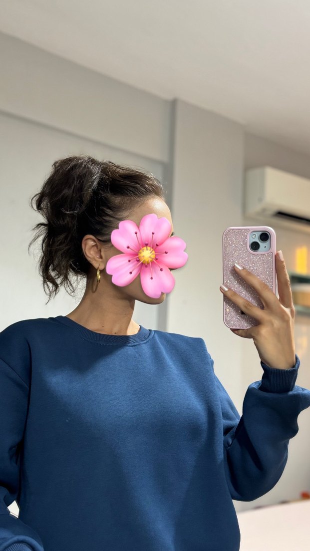 Oversize LACİVERT Minimalist Sweatshirt - Görsel 2