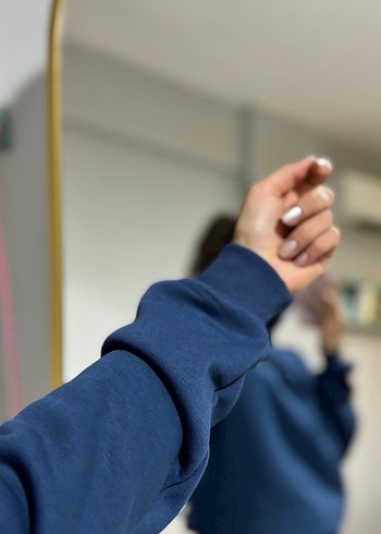 Lacivert Oversize Sweatshirt - Görsel 6