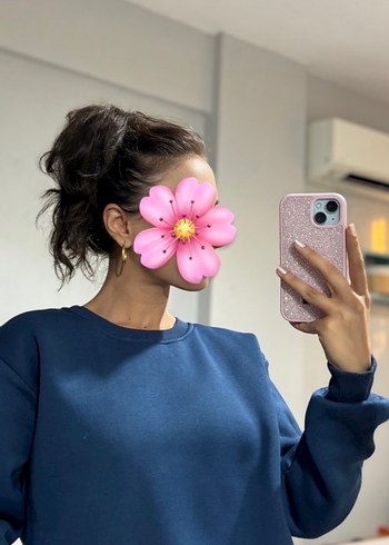 Lacivert Oversize Sweatshirt - Görsel 3