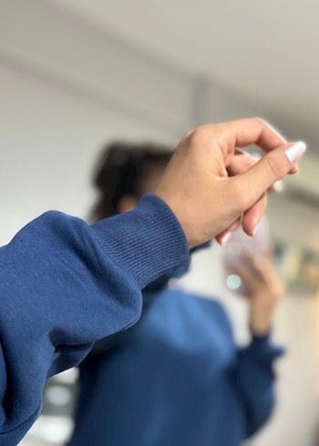 Lacivert Oversize Sweatshirt - Görsel 2