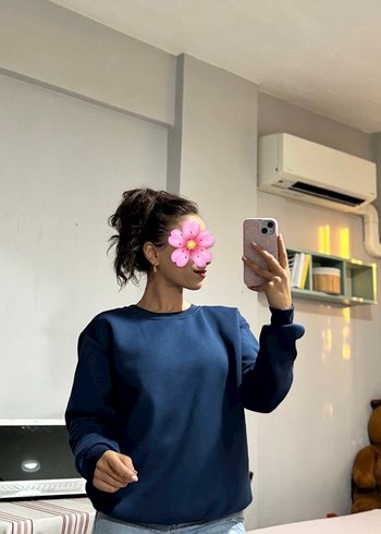 Lacivert Oversize Sweatshirt - Görsel 4