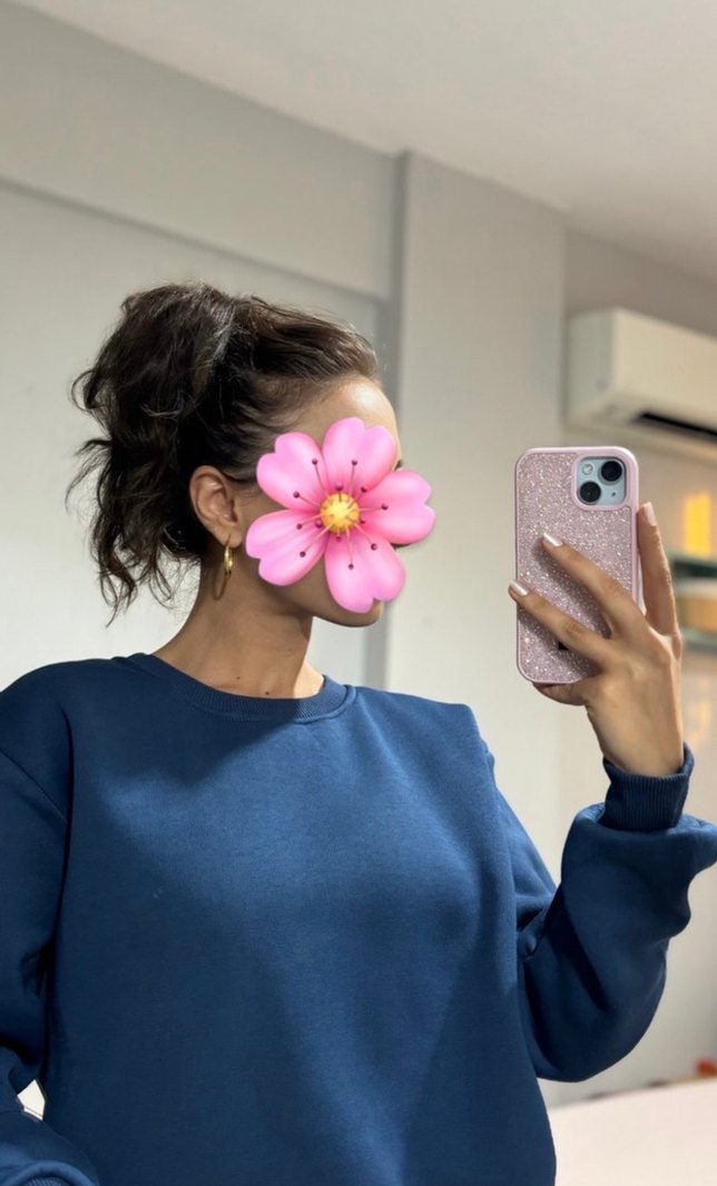 Lacivert Oversize Sweatshirt - Görsel 3