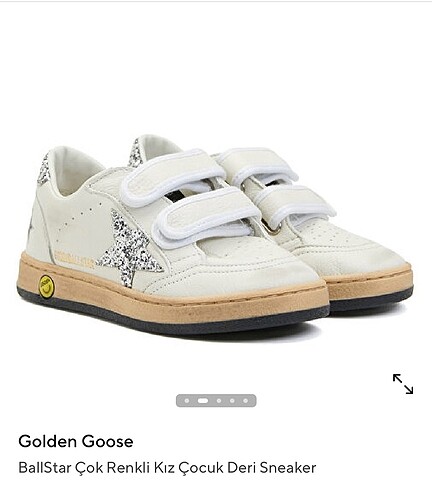 GOLDEN GOOSE BallStar ışıltılı deri kız çocuk sneaker