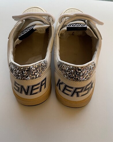 34 Beden GOLDEN GOOSE BallStar ışıltılı deri kız çocuk sneaker