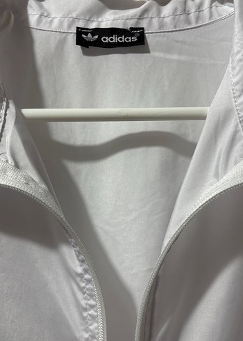 Kadın-Erkek (Unisex)Beyaz Adidas Fermuarlı Yağmurluk - Görsel 6