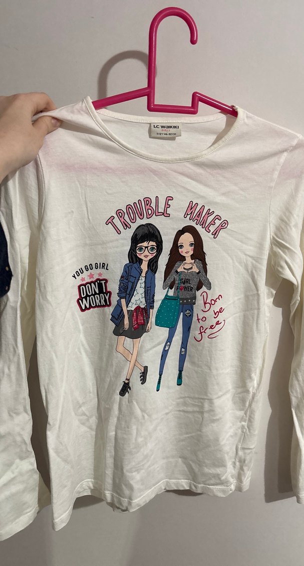 Lc Waikiki kız çocuk uzun kollu tişört - Görsel 4