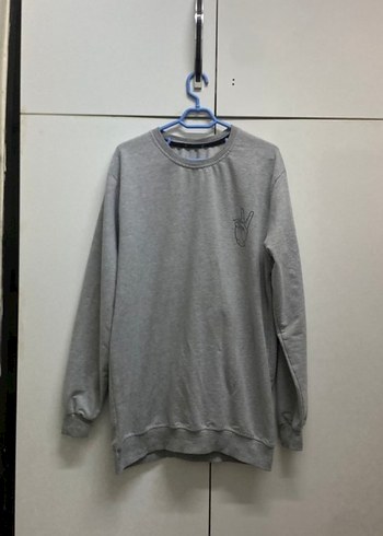 Gri Uzun Kollu Salaş Sweatshirt