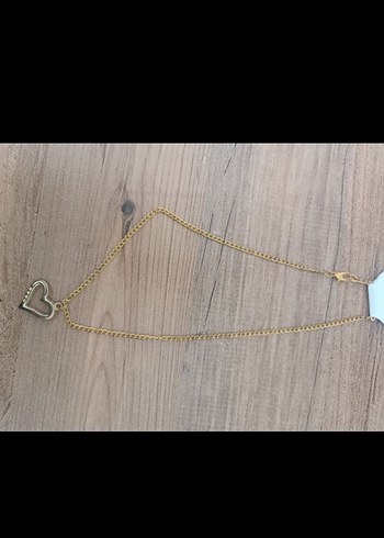 Accessorize Uzun Zincirli Altın Renk Kalp Kolye