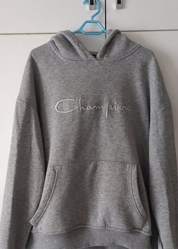 Champion Gri Kapüşonlu Kadın Sweatshirt - Görsel 2