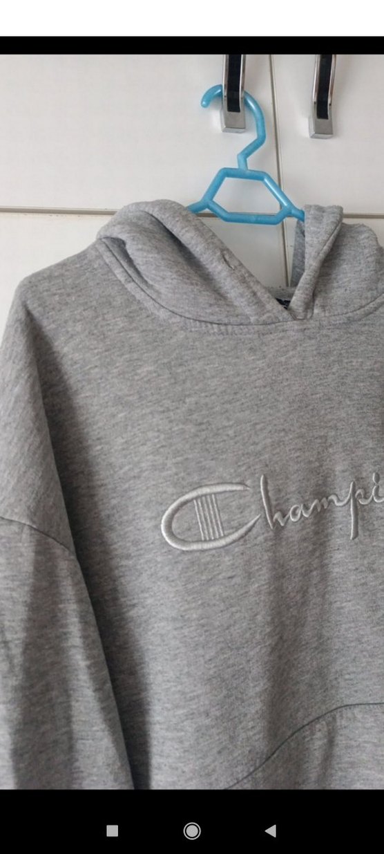 Champion Gri Kapüşonlu Kadın Sweatshirt - Görsel 5