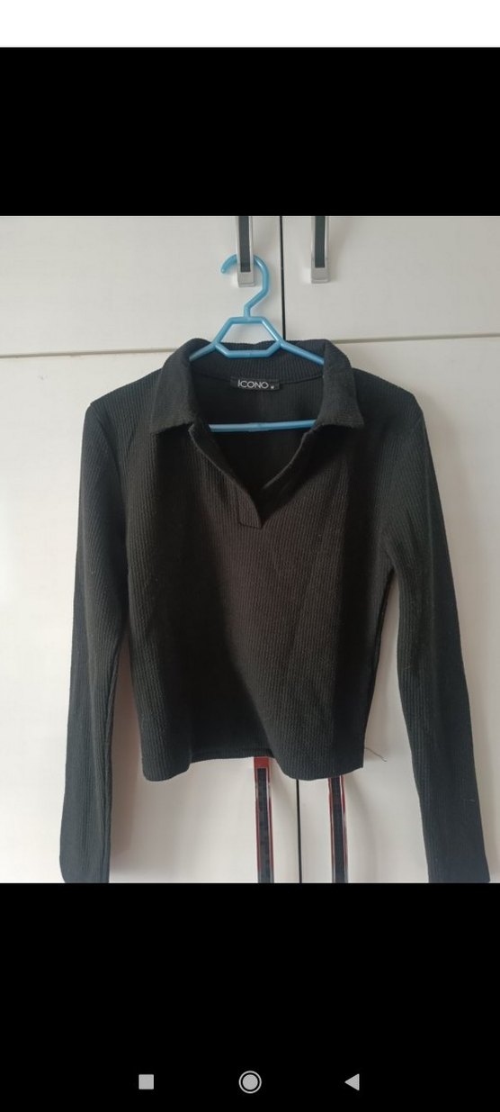 Kemerli Siyah Kadın Bluz - Görsel 2