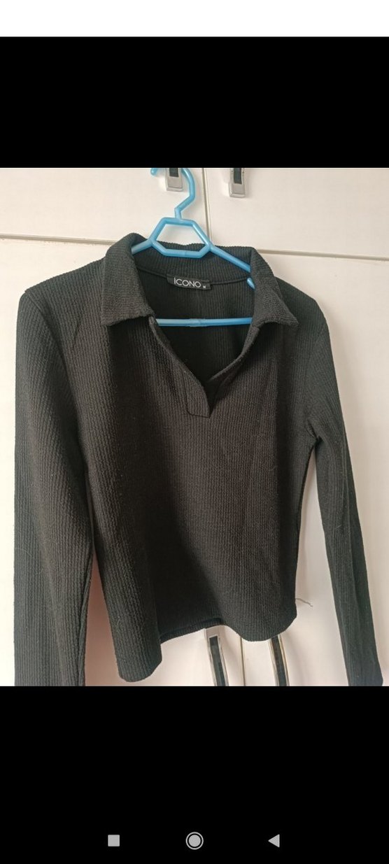 Kemerli Siyah Kadın Bluz - Görsel 3