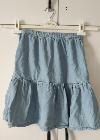 Kız Çocuk Mavi Fırfırlı Denim Etek - Görsel 2