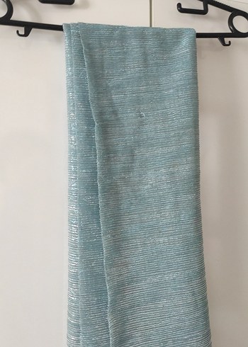 Mavi Parlak Keten Kadın Şal - Görsel 3