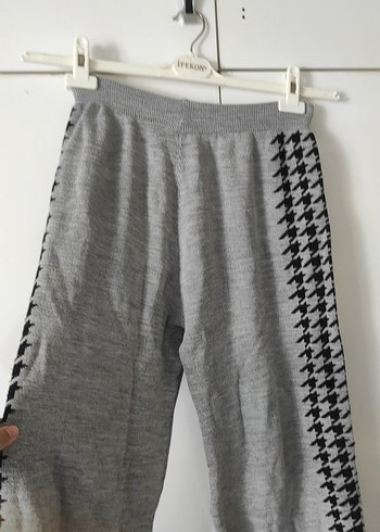 Gri Örgü Salaş Kadın Pantolon - Görsel 2