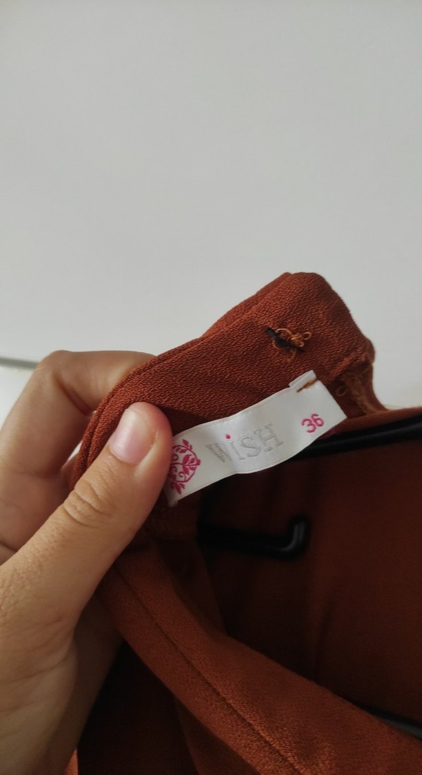 Bordo Nakışlı Bohem Uzun Kollu Midi Elbise - Görsel 5