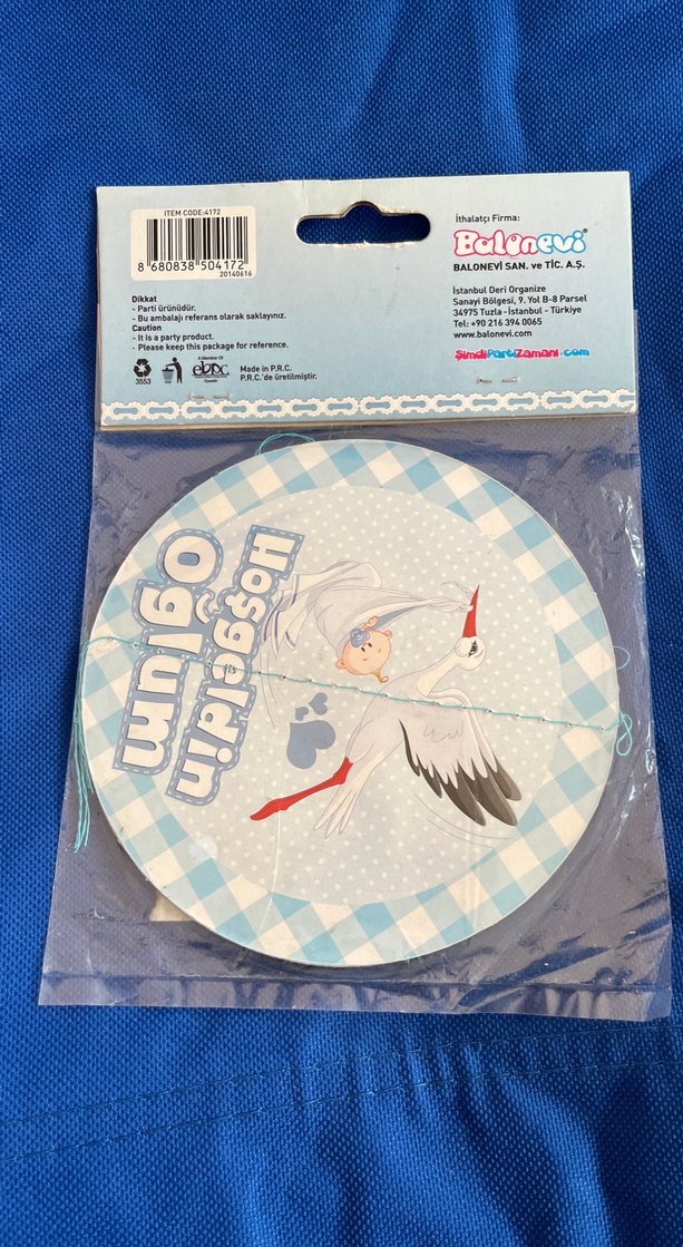 Mavi Erkek Bebek Karşılama Süsü - Görsel 2