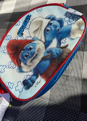 Mavi Şirinler Temalı Çocuk Okul beslenme Çantası