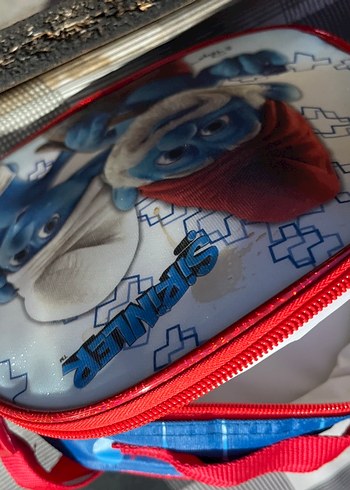 Mavi Şirinler Temalı Çocuk Okul beslenme Çantası - Görsel 2