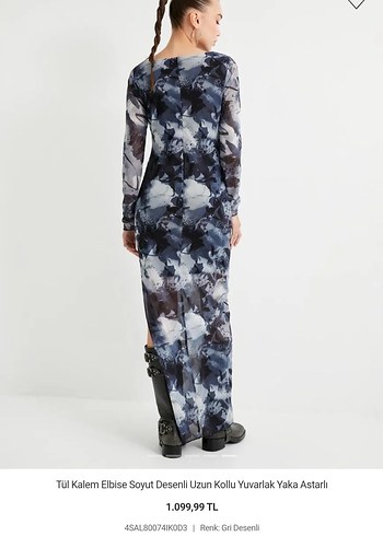 KOTON SOYUT DESENLİ ELBİSE - Görsel 3