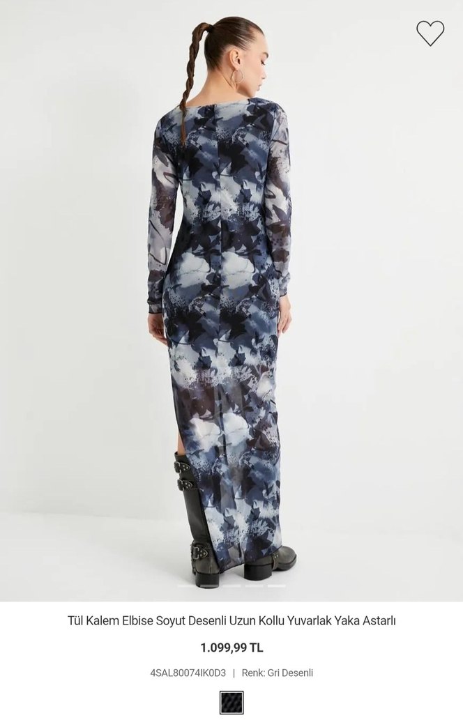 KOTON SOYUT DESENLİ ELBİSE - Görsel 3