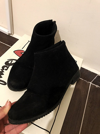 36 Beden Bambi siyah süet bot