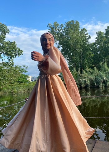 Zara Camel Renkli Bohem Uzun Elbise