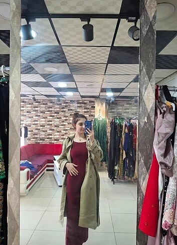 Bordo triko elbise 