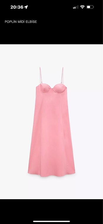Zara poplin midi elbise