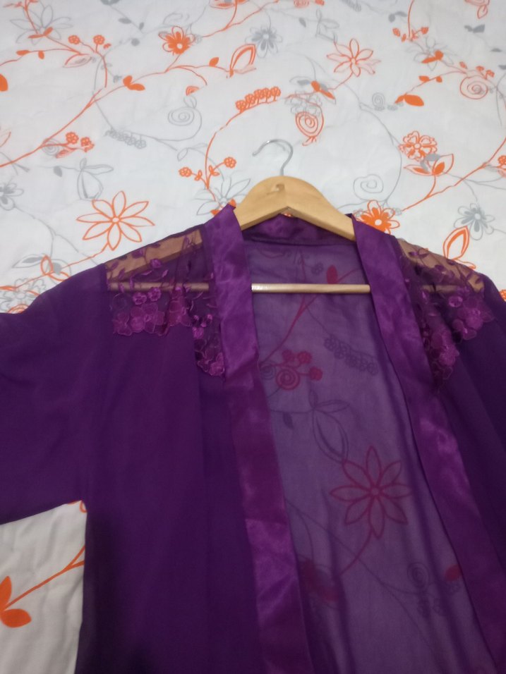 Uzun Mor Bohem Kadın Sabahlık - Görsel 3