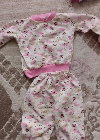 Renkli Pembe Çocuk Pijama Takımı 3 takım - Görsel 2