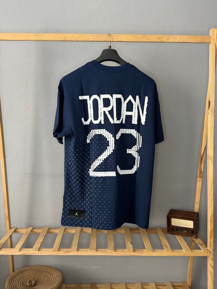 Erkek Lacivert Pamuklu Baskılı Tişört - Görsel 4