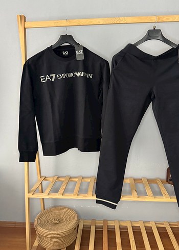 EA7 Siyah Kadın Sweatshirt ve Eşofman Altı Takımı - Görsel 3