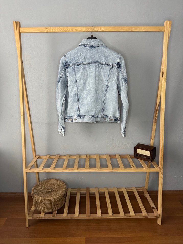 Kadın Gri Mini Denim Ceket - Görsel 3