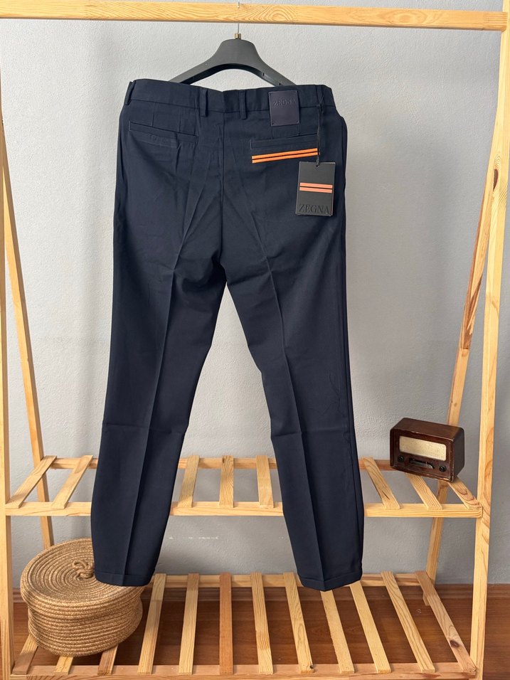 Erkek Lacivert Regular Fit Ofis Pantolonu - Görsel 4