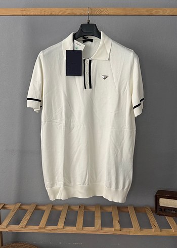 Beyaz Pamuklu Polo Yaka Tişört - Görsel 2