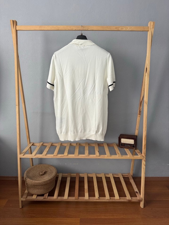 Beyaz Pamuklu Polo Yaka Tişört - Görsel 3