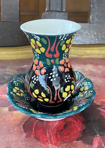 El yapımı güzelliği ile altılı çini çay seti - Görsel 2